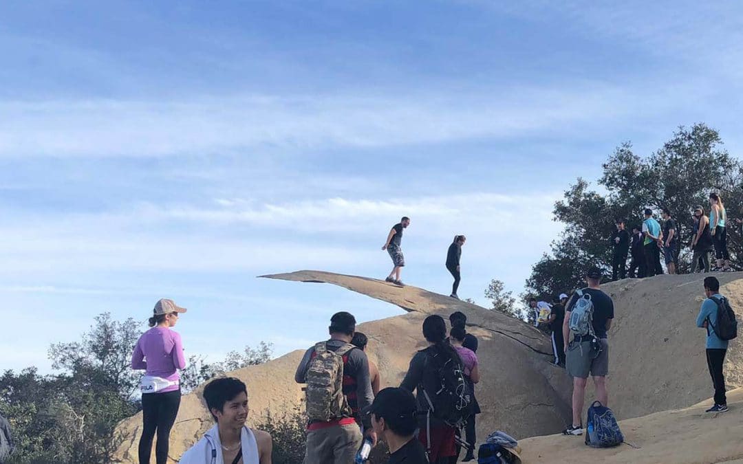 People Climbing in Potato Chip Rock